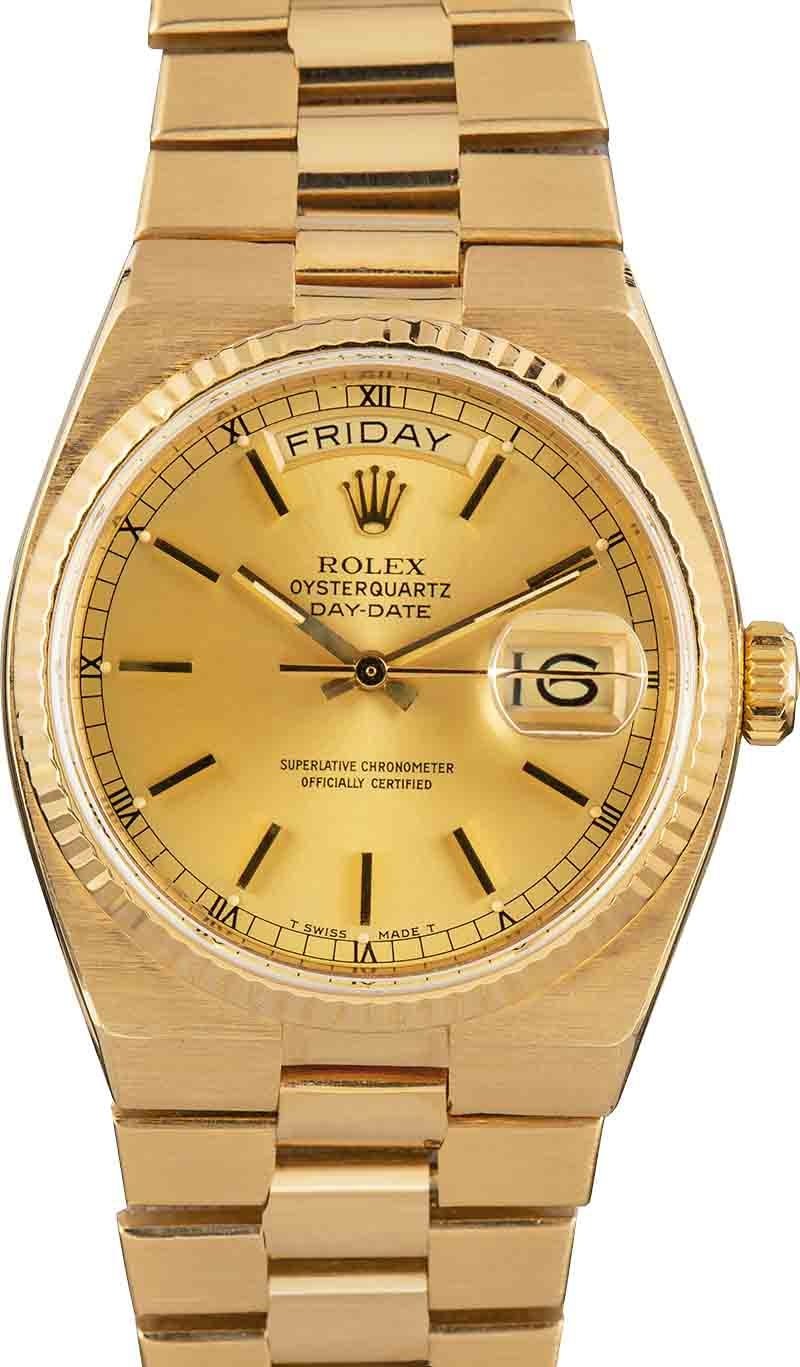 Rolex oysterquartz day date shop superlative chronometer officially certified