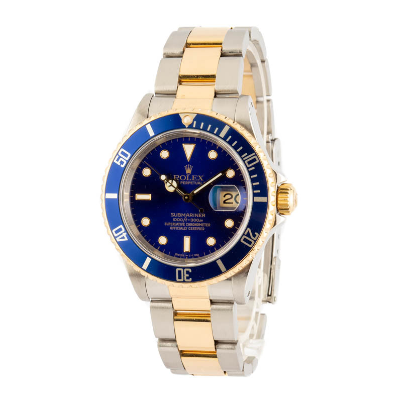 Rolex Two-Tone Blue Submariner 16613