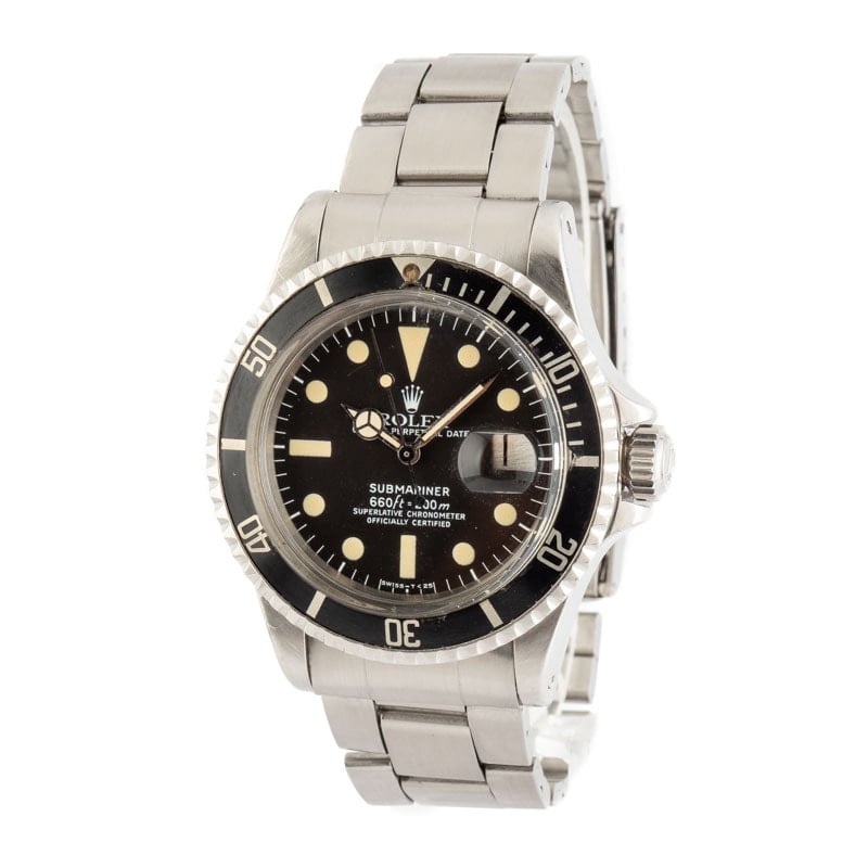 Vintage Rolex Submariner 1680 Stainless Steel Black Dial