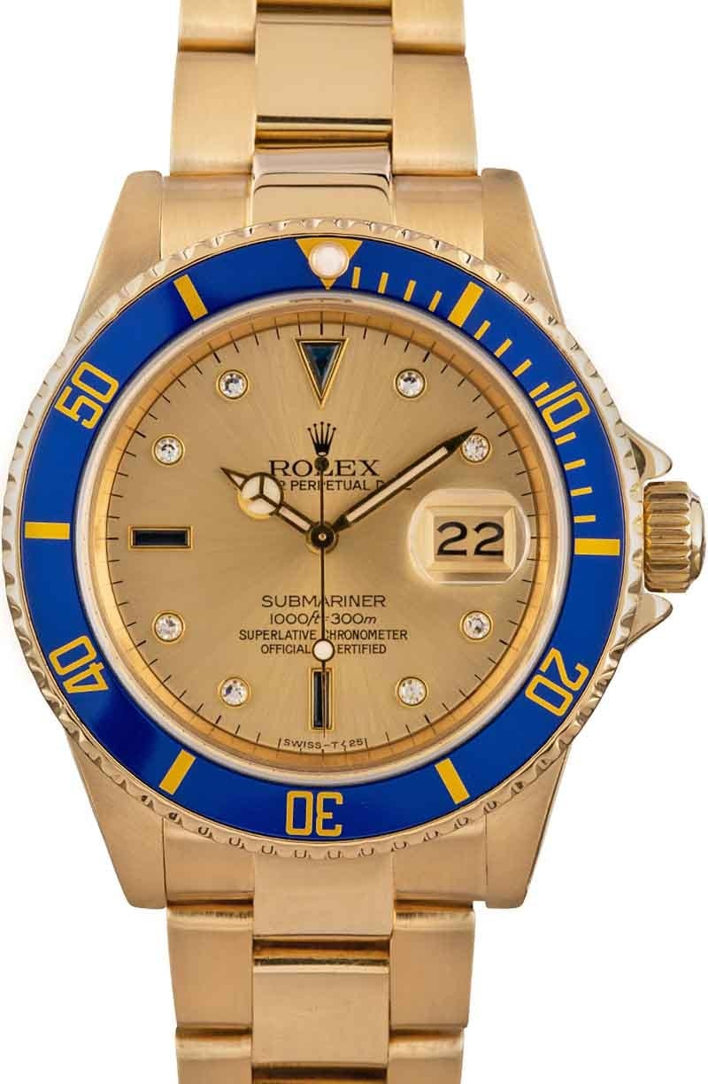 Rolex Submariner 16808 18K Yellow Gold