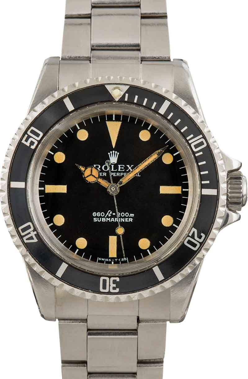 Rolex Submariner 5513 White Gold Hour Markers Punched Papers