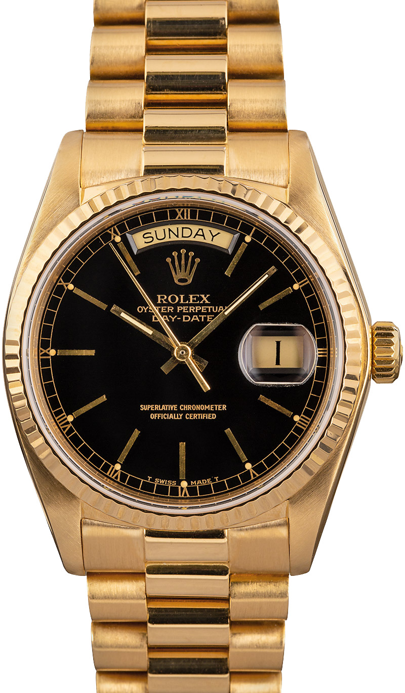 rolex presidential black dial