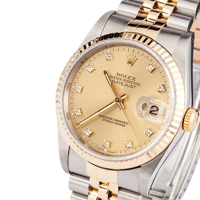 Rolex DateJust Black Diamond Dial 16233 - Best Collection at Bob's Watches