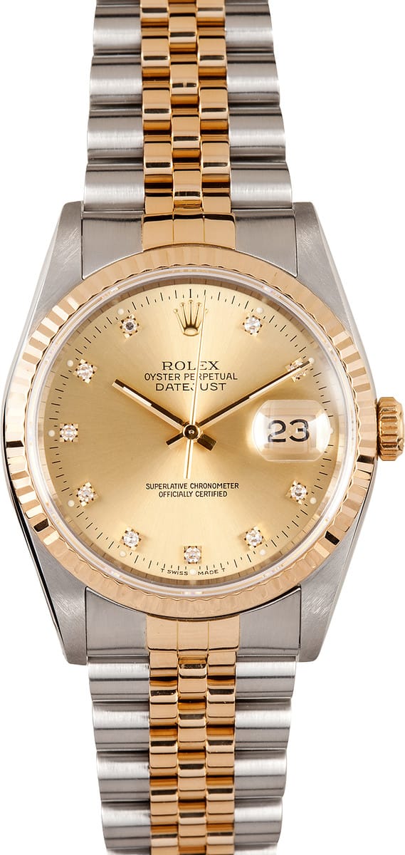 Rolex DateJust Black Diamond Dial 16233 - Best Collection at Bob's Watches