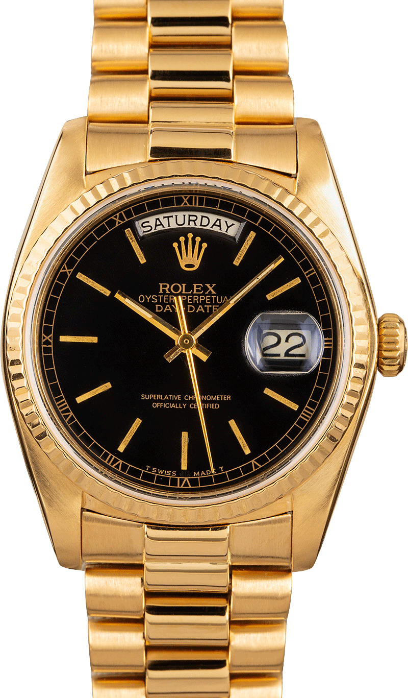 black dial rolex day date