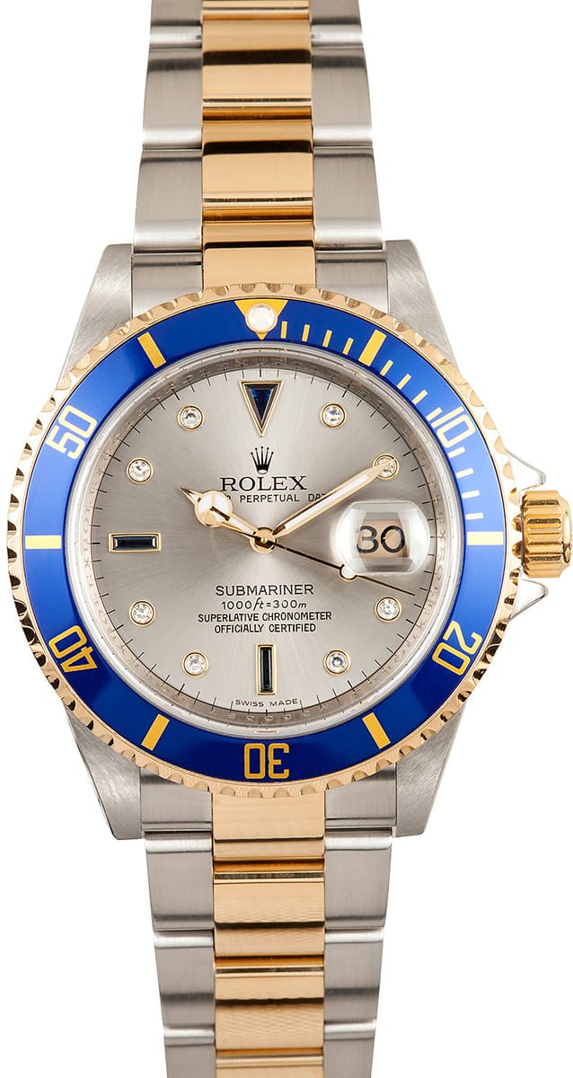 Mens Rolex Serti Dial Submariner 16613 - Save At Bob's Watches