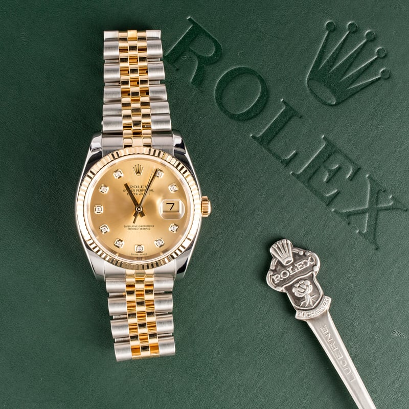 Rolex Datejust 116233 Diamond Dial 100% Authentic