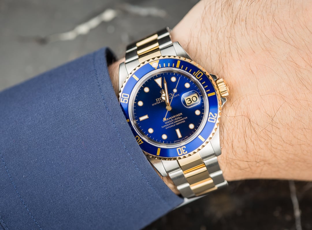 rolex submariner blue gold two tone
