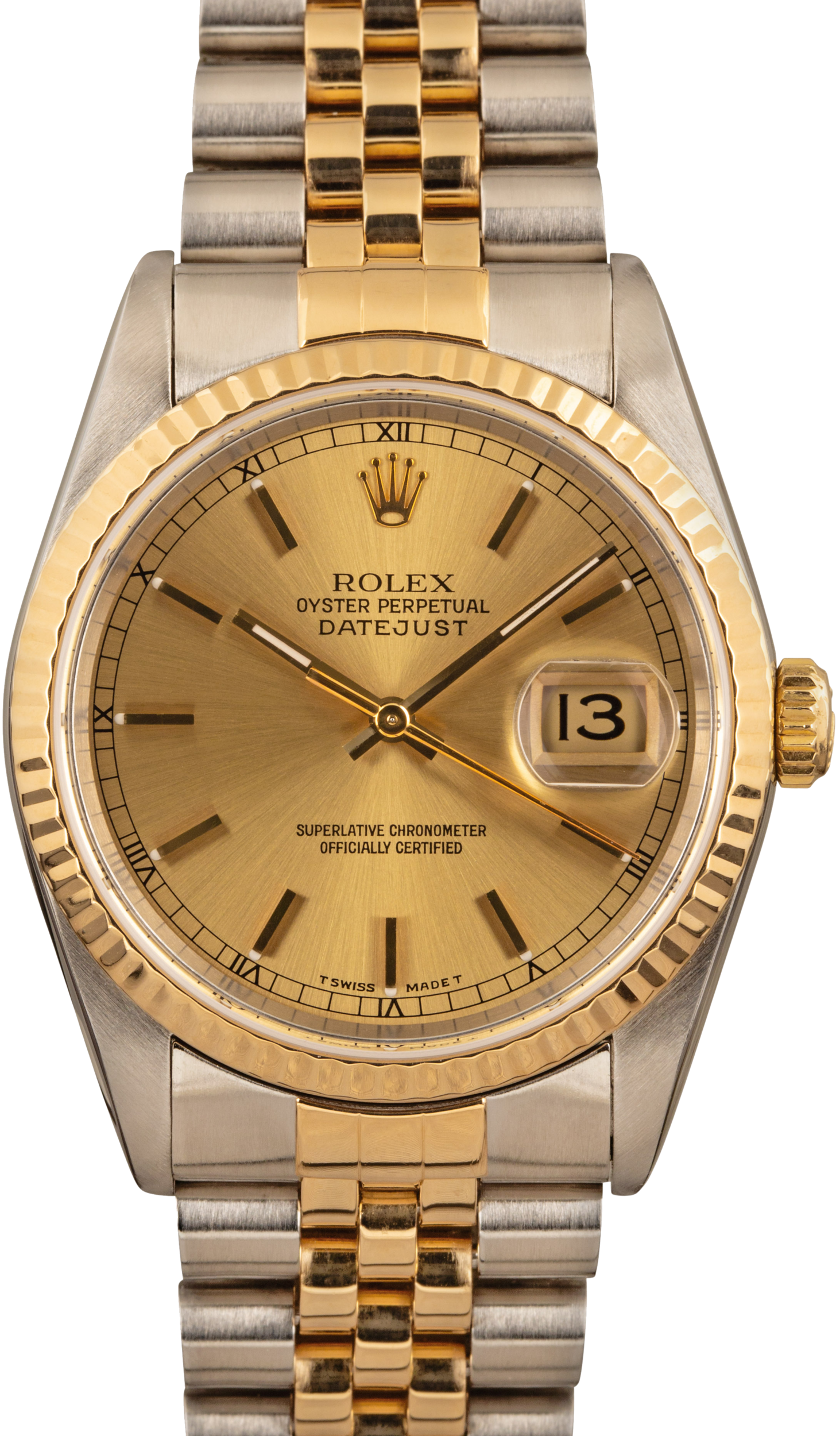 rolex oyster perpetual datejust 18k yellow gold watch