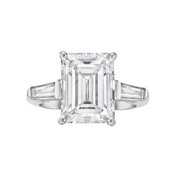 Ladies 5 Carat Emerald Cut Diamond Ring