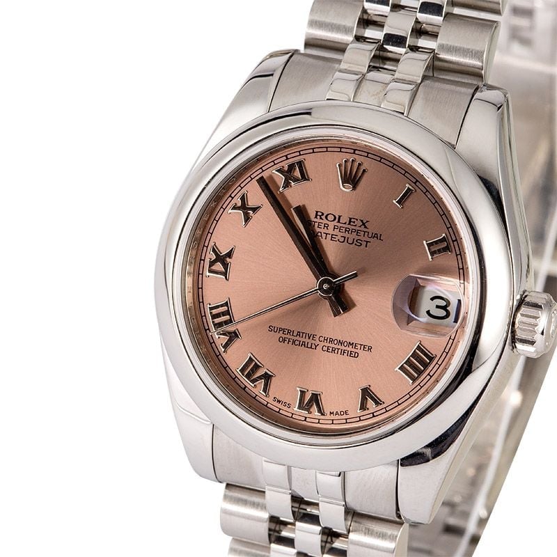 Mid-Size Rolex Datejust 178240 Pink Roman Dial