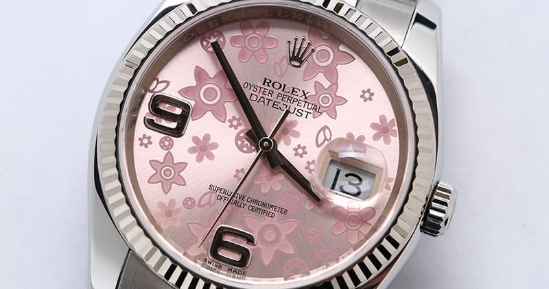 PreOwned Rolex Datejust 116234 Pink Floral Dial