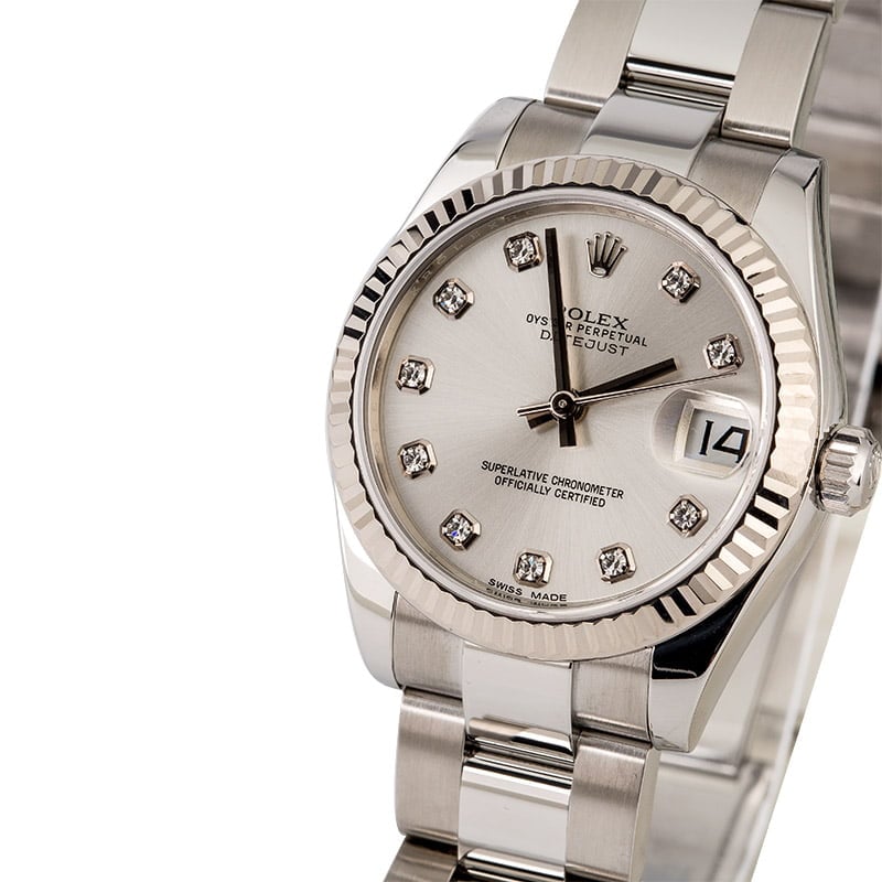 Rolex Datejust 178274 Silver Diamond Dial