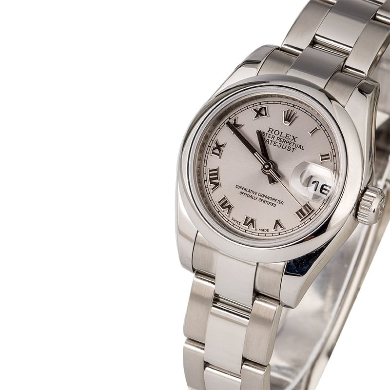 PreOwned Rolex Ladies Datejust 179160 Rhodium Roman