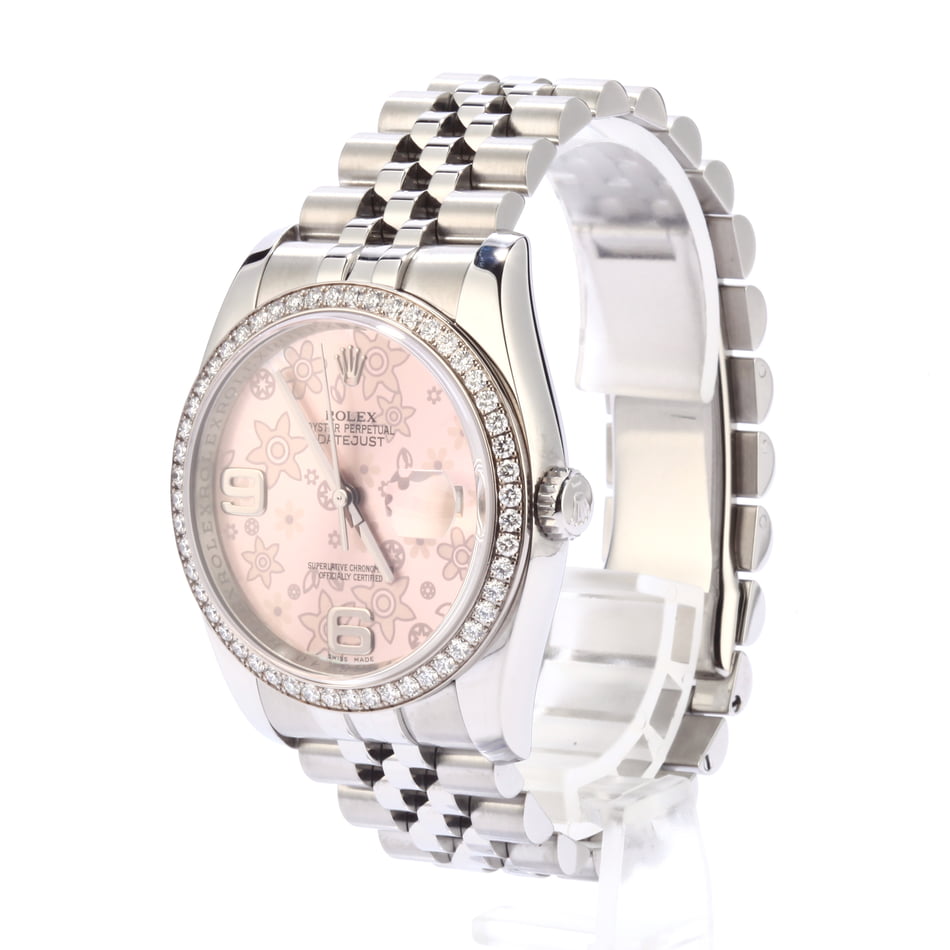 Pre Owned Rolex Floral Datejust 116244 Diamond Bezel T