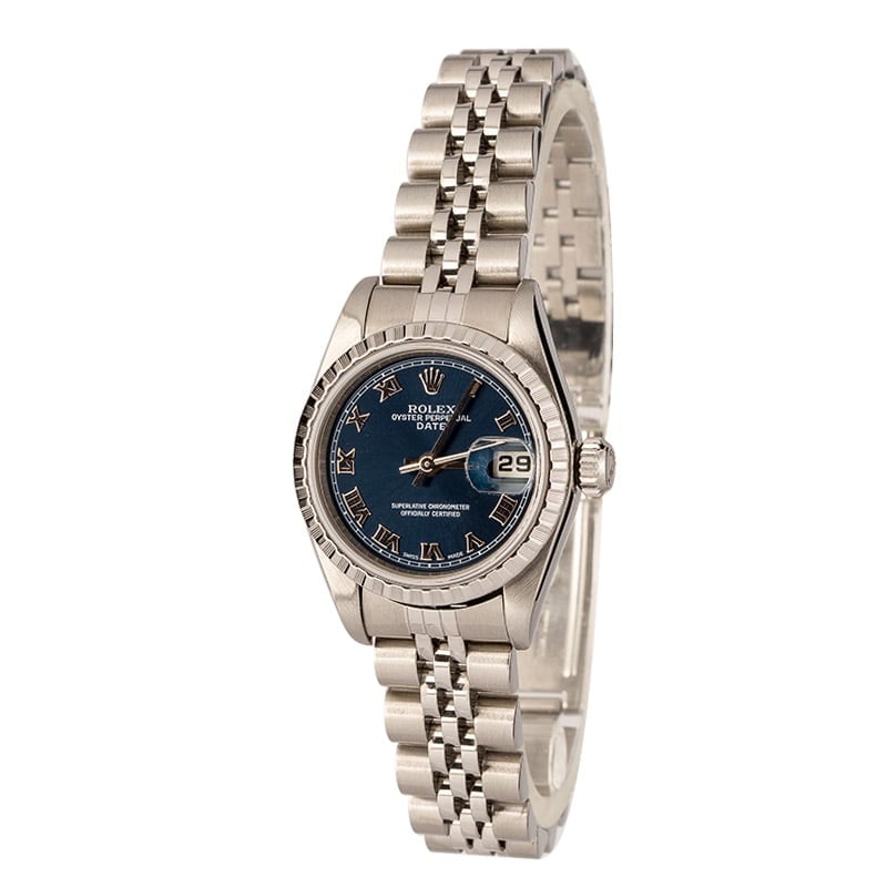 Ladies Rolex Date 79240 Blue Roman