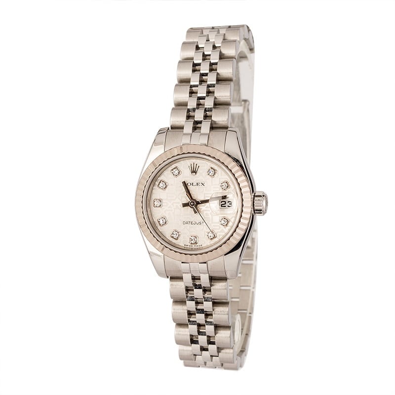 Pre-Owned Rolex Datejust 179174 Silver Diamond Jubilee Dial