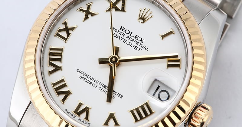 Rolex Datejust 178273 Mid-Size White Roman