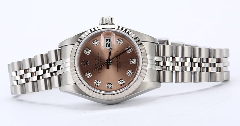 Rolex Ladies Datejust 79174 Salmon Diamond Dial