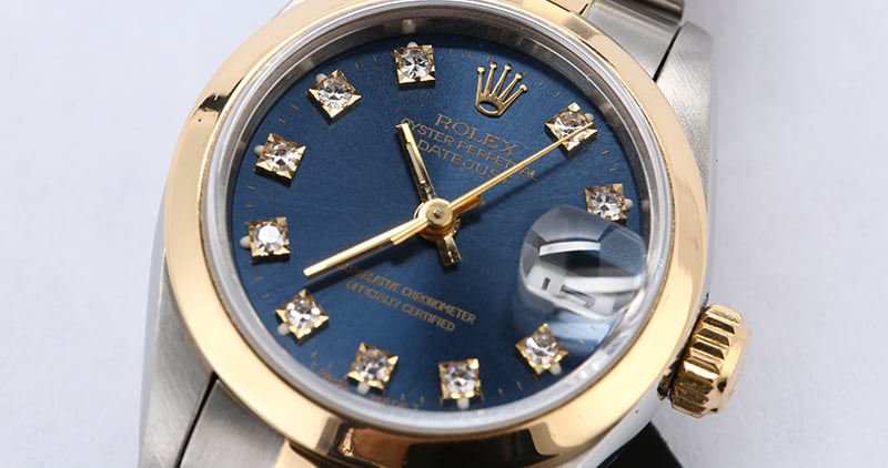 Ladies Rolex Datejust 69163 Blue Diamond Dial