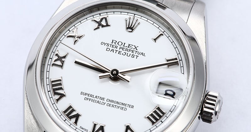 Mid-Size Rolex Datejust 78240 White Roman