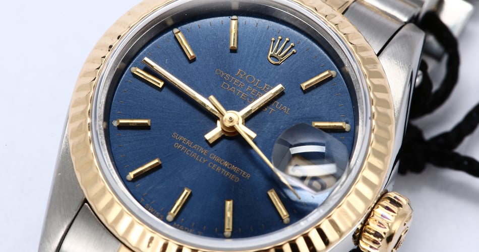 Rolex Lady Datejust 69173 Jubilee Band with Blue Dial