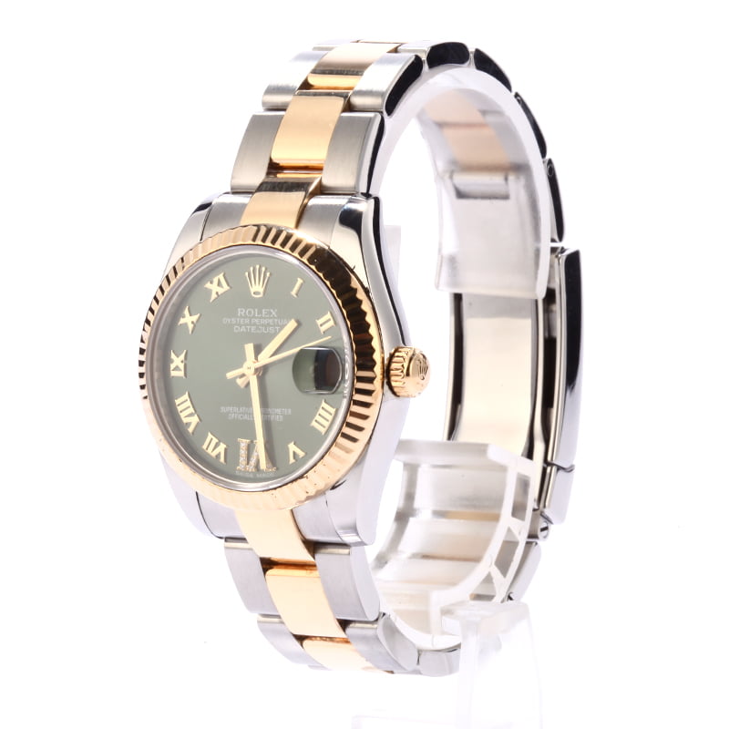 Pre Owned Rolex Datejust 178273 Mid-size Olive Green Dial