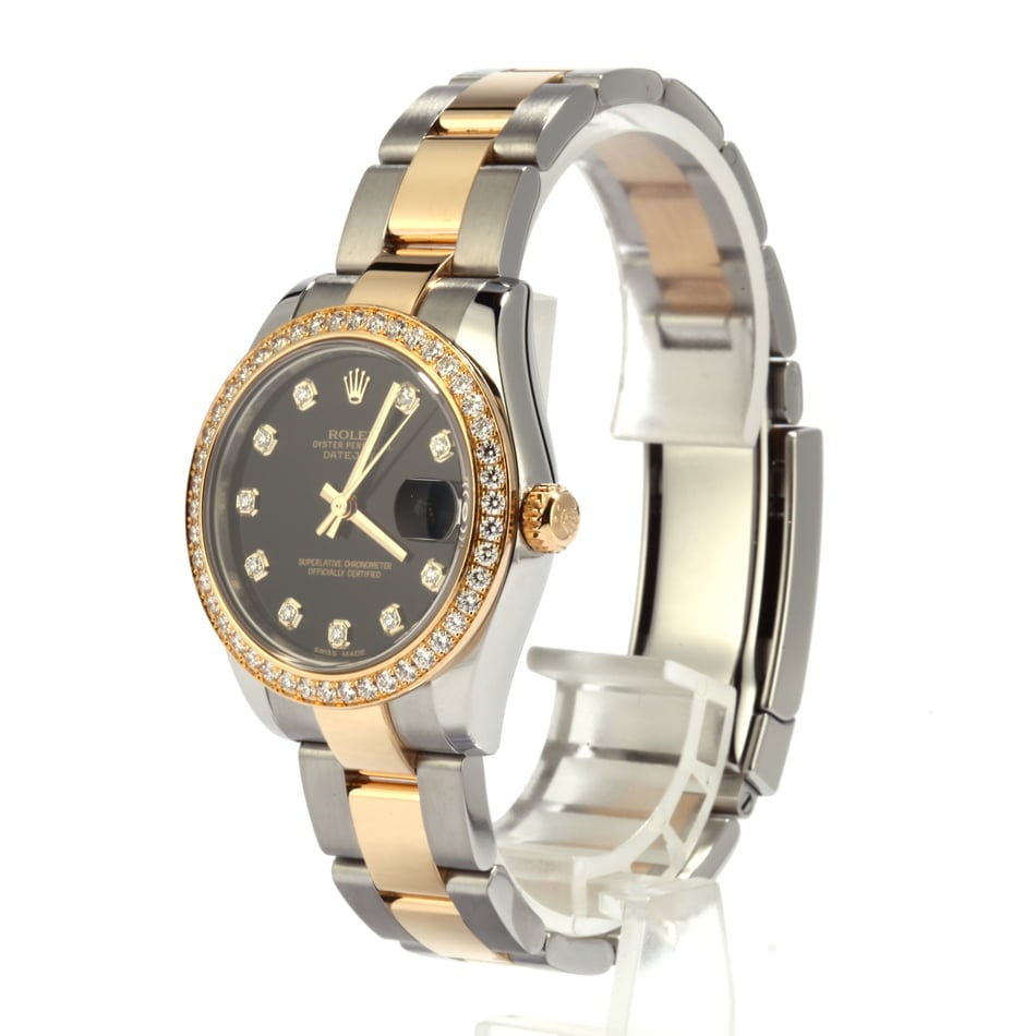 Rolex Mid-Size Datejust 178383 Black Diamond Dial