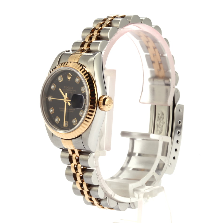 Pre-Owned Rolex Datejust 79173 Black Diamond Dial T