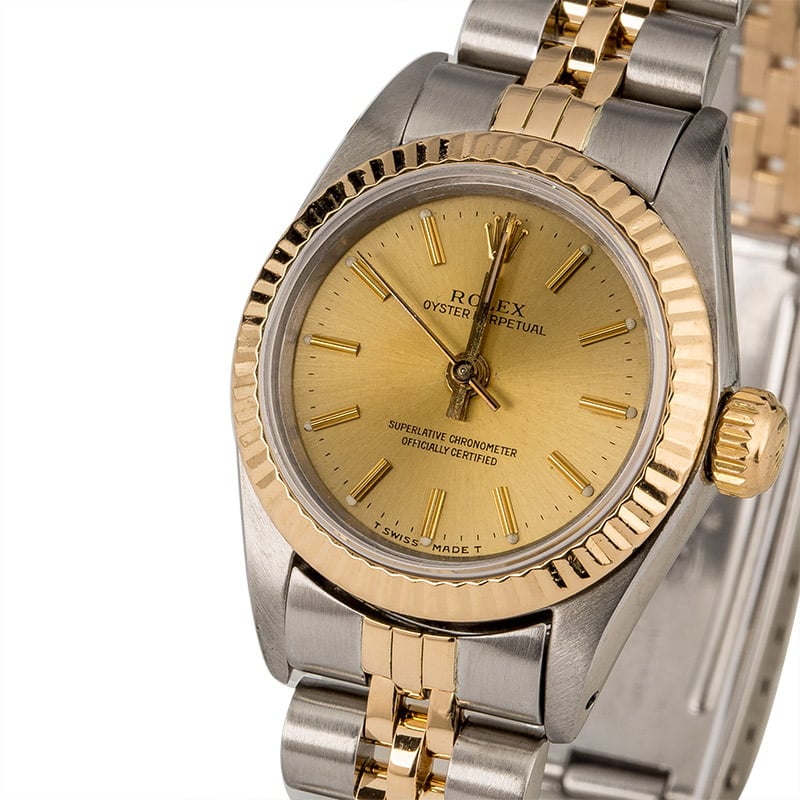 Used Rolex Oyster Perpetual 67193 Champagne Index Dial