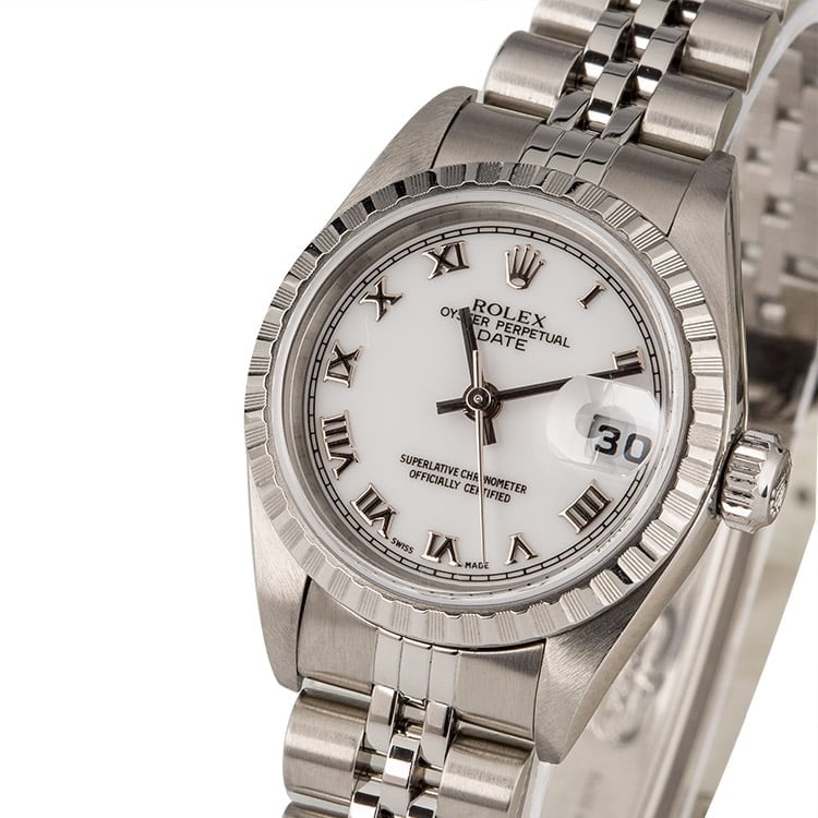 PreOwnedRolex Date 79240 White Roman Dial