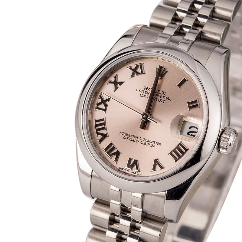 Pre-Owned Rolex Datejust 178240 Pink Roman Dial