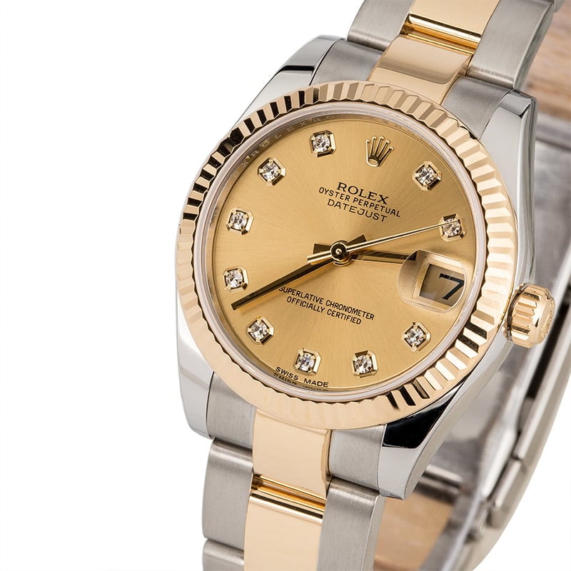 Used Mid-Size Rolex Datejust 178273 Diamond