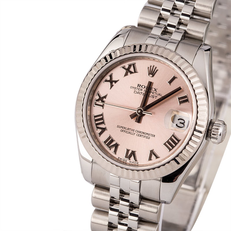 Pre Owned Rolex Ladies Datejust 178274 Pink Roman Dial