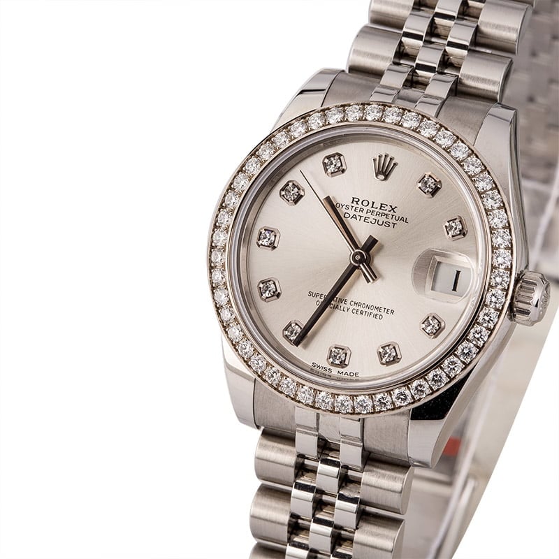 Rolex Mid-Size Datejust 178384 Diamond Dial & Bezel