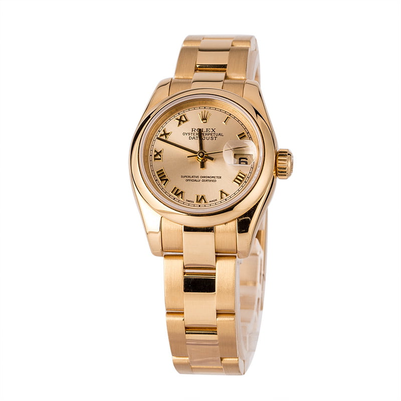 Used Rolex Gold Ladies Datejust 179168
