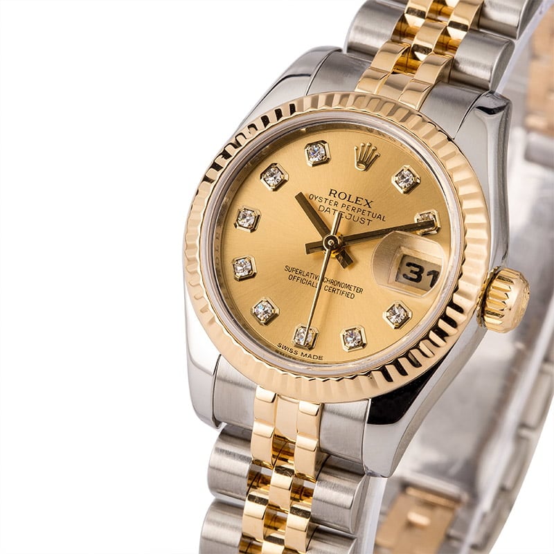 Used Rolex Datejust 179173 Champagne Diamond Dial