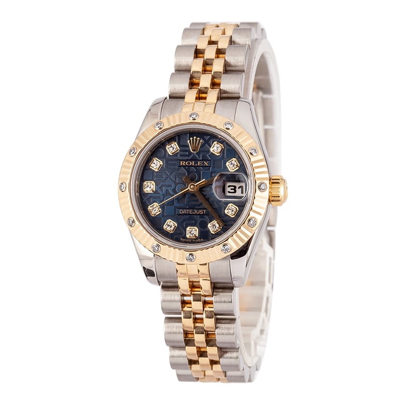 Rolex Lady Datejust 179313 Blue Jubilee Diamond Dial