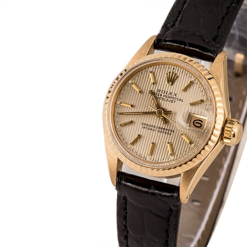 Pre Owned Rolex Ladies Datejust 6517 Tapestry Dial