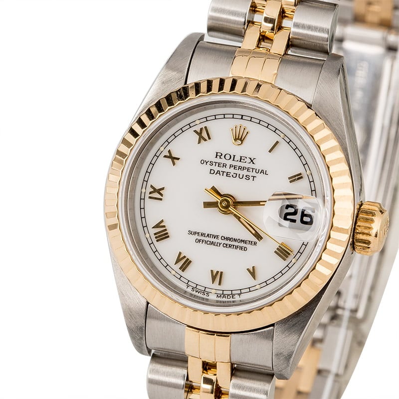 Rolex Datejust 69173 Two Tone with White Roman Dial