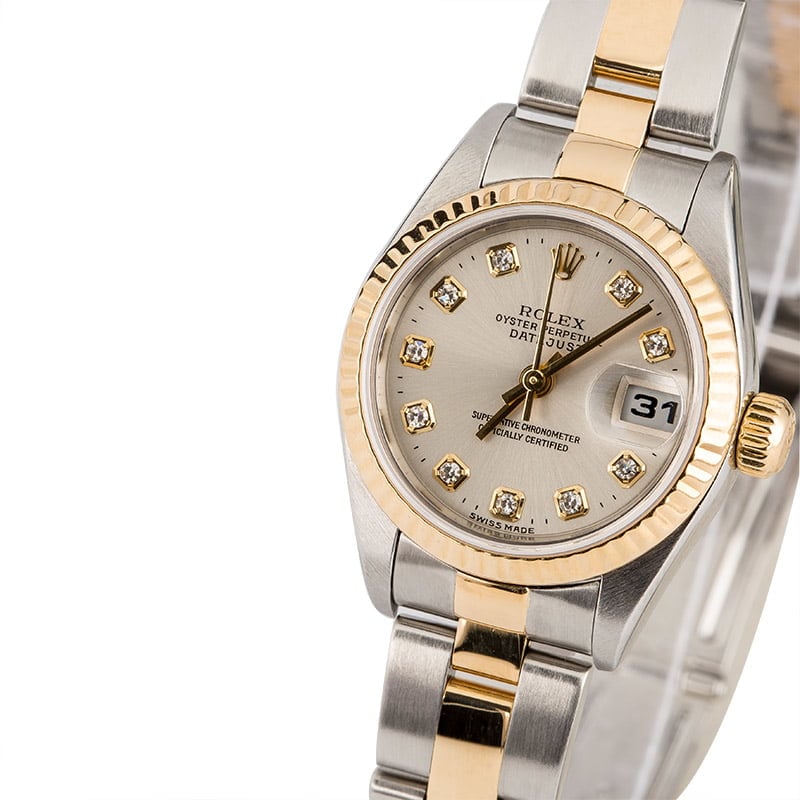 Pre Owned Rolex Two Tone Diamond Dial Datejust 79173