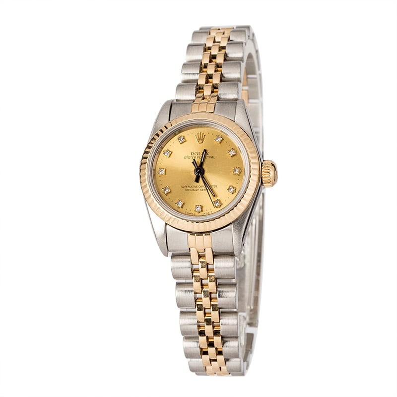 Pre Owned Ladies Champagne Diamond Rolex 67193