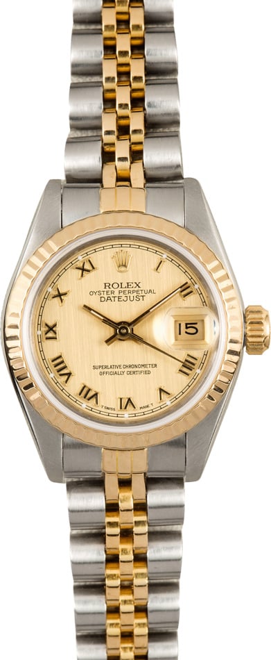 Rolex Lady Datejust Watch 69173 Steel and 18K Yellow Gold Green
