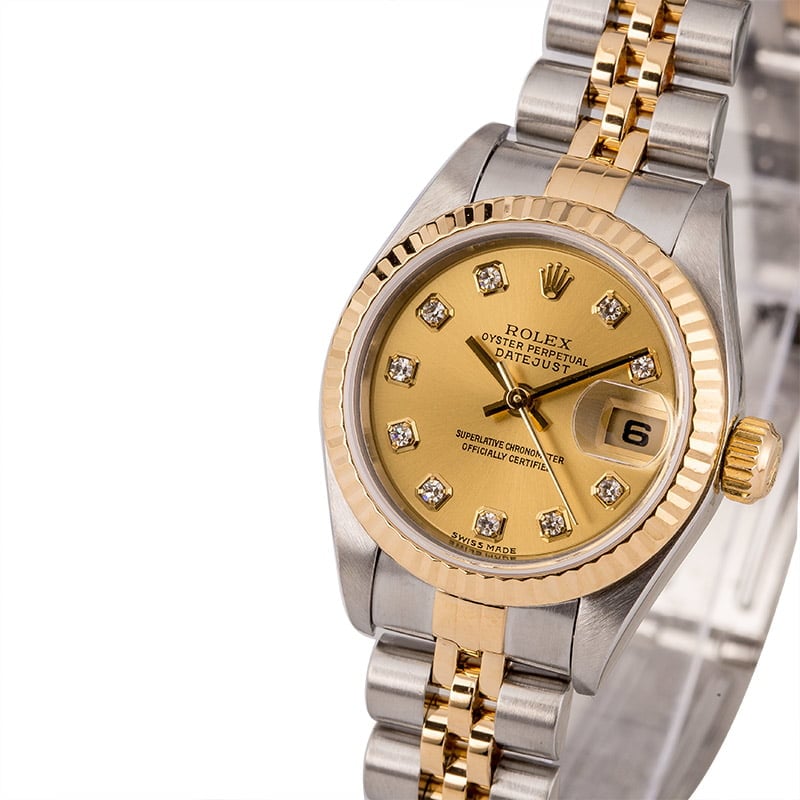 Pre Owned Rolex Lady Datejust 79173 Champagne Diamond Dial