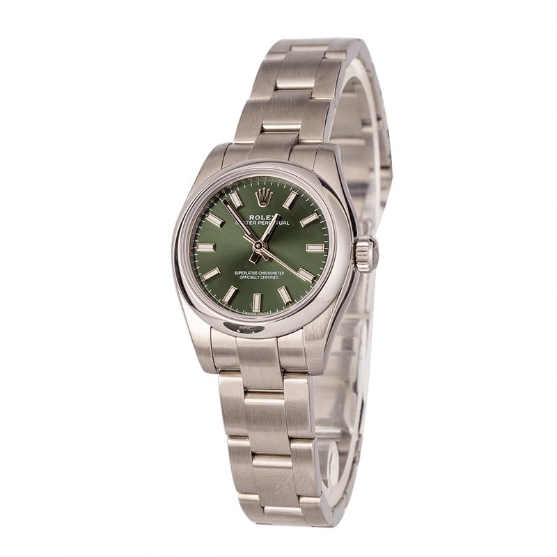 Rolex Ladies Oyster Perpetual 176200 Olive Green Dial