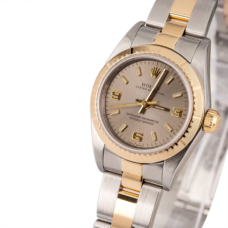 Pre Owned Rolex Lady Oyster Perpetual 76243 Two Tone Oyster