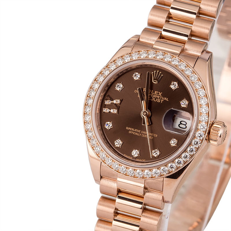 rolex femme rose