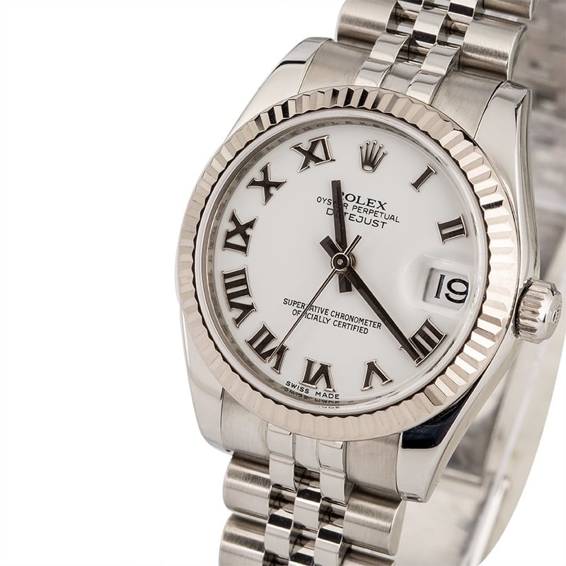 Pre-Owned Rolex Datejust 178274 White Roman Dial