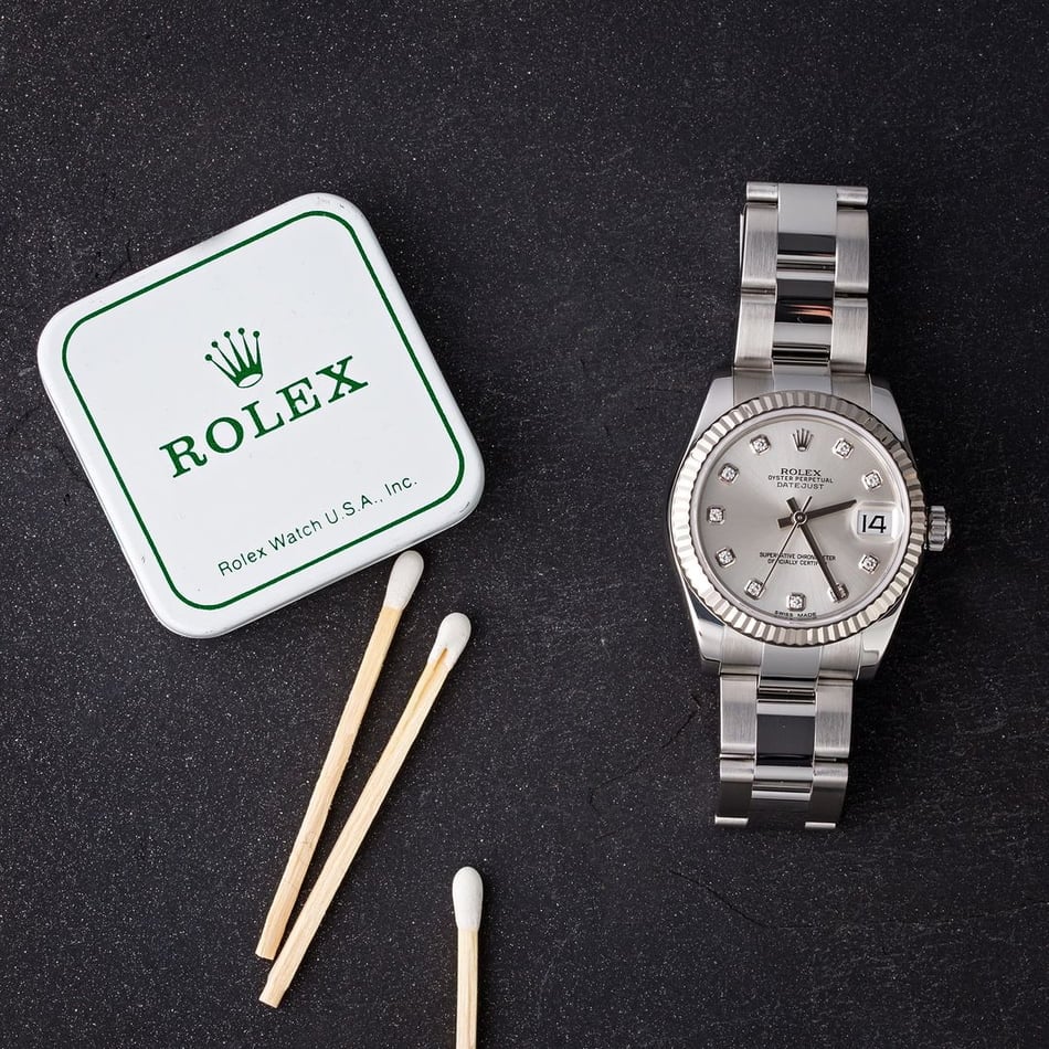 Rolex Datejust 178274 Silver Diamond Dial