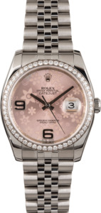 Pre Owned Rolex Floral Datejust 116244 Diamond Bezel T